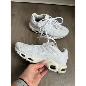 Nike Air Max Plus Sneakers, Triple White, Women’s Size 6.5 White